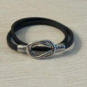 Magnetic Knot Leather Wrap Bracelet EUC